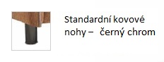 GIOTTO - kovové nohy - černý chrom