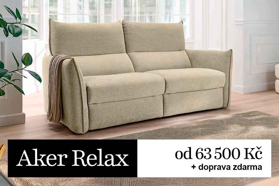 AKER RELAX - relaxační pohovka s elektrickým ovládáním polohování