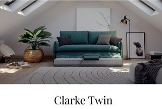 Rpzkládací pohovka s výsuvnou postelí CLARKE TWIN