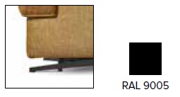 Kovové nohy DEDALO, výška 8 cm, černé