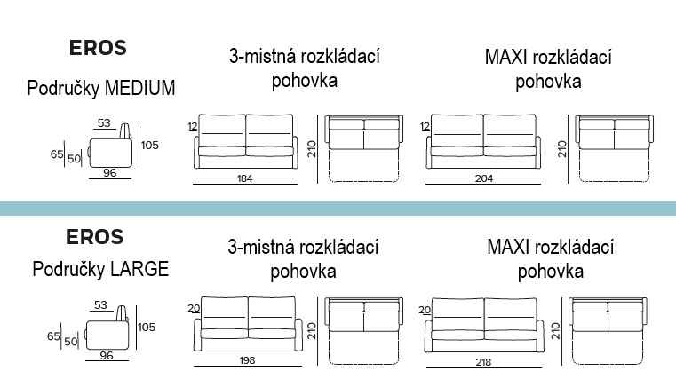 CHARME - rozměry