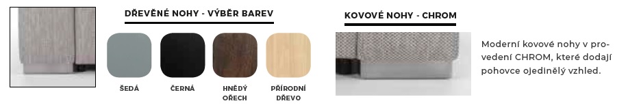 FIORE - nohy - dřevěné, kovové