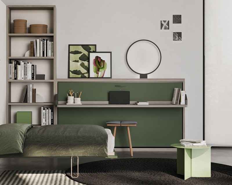 Sklápěcí postel s pracovním stolem HIRO