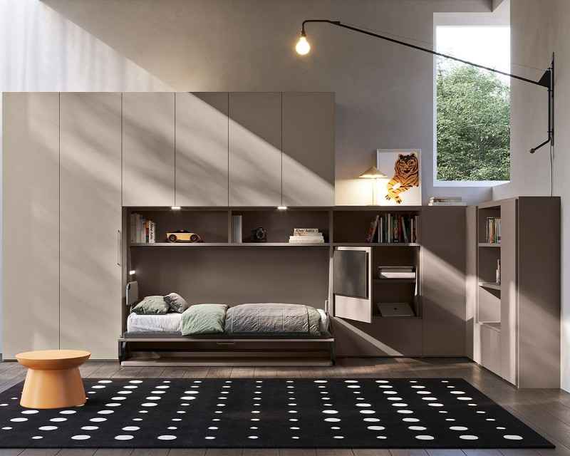 Sklápěcí postel s pracovním stolem HIRO