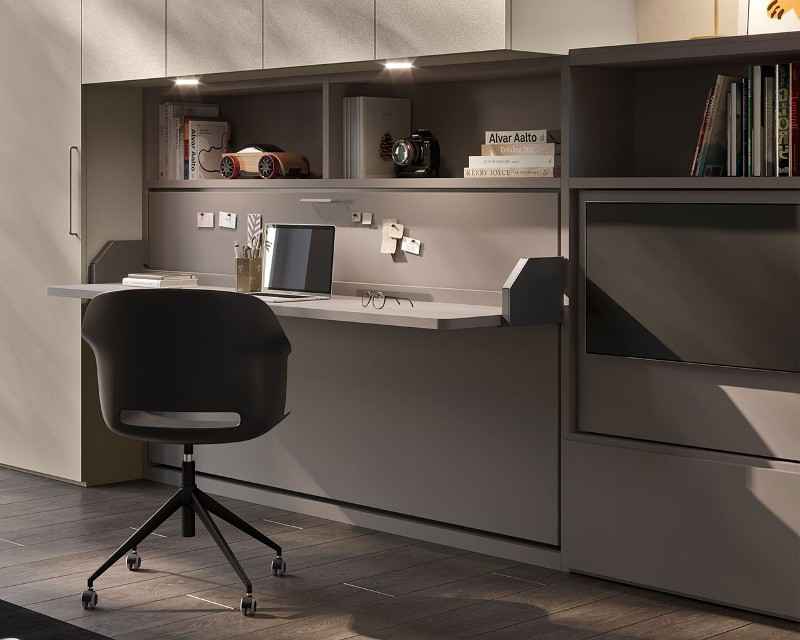 Sklápěcí postel s pracovním stolem HIRO