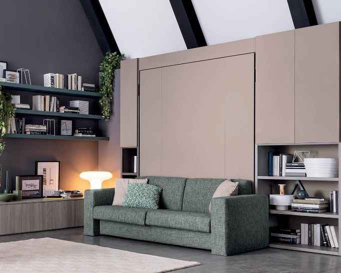 Sklápěcí postel CLEVER NOBU s pohovkou