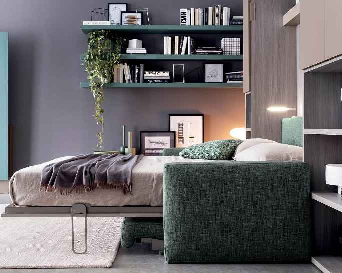 Sklápěcí postel CLEVER NOBU s pohovkou