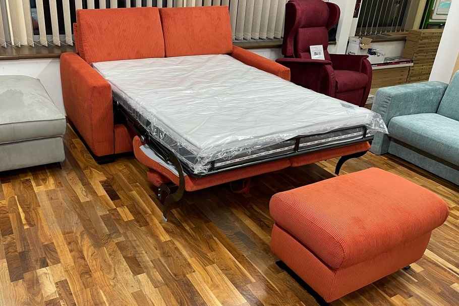 PERLA POUFF - rozkládací pohovka s podnožkou