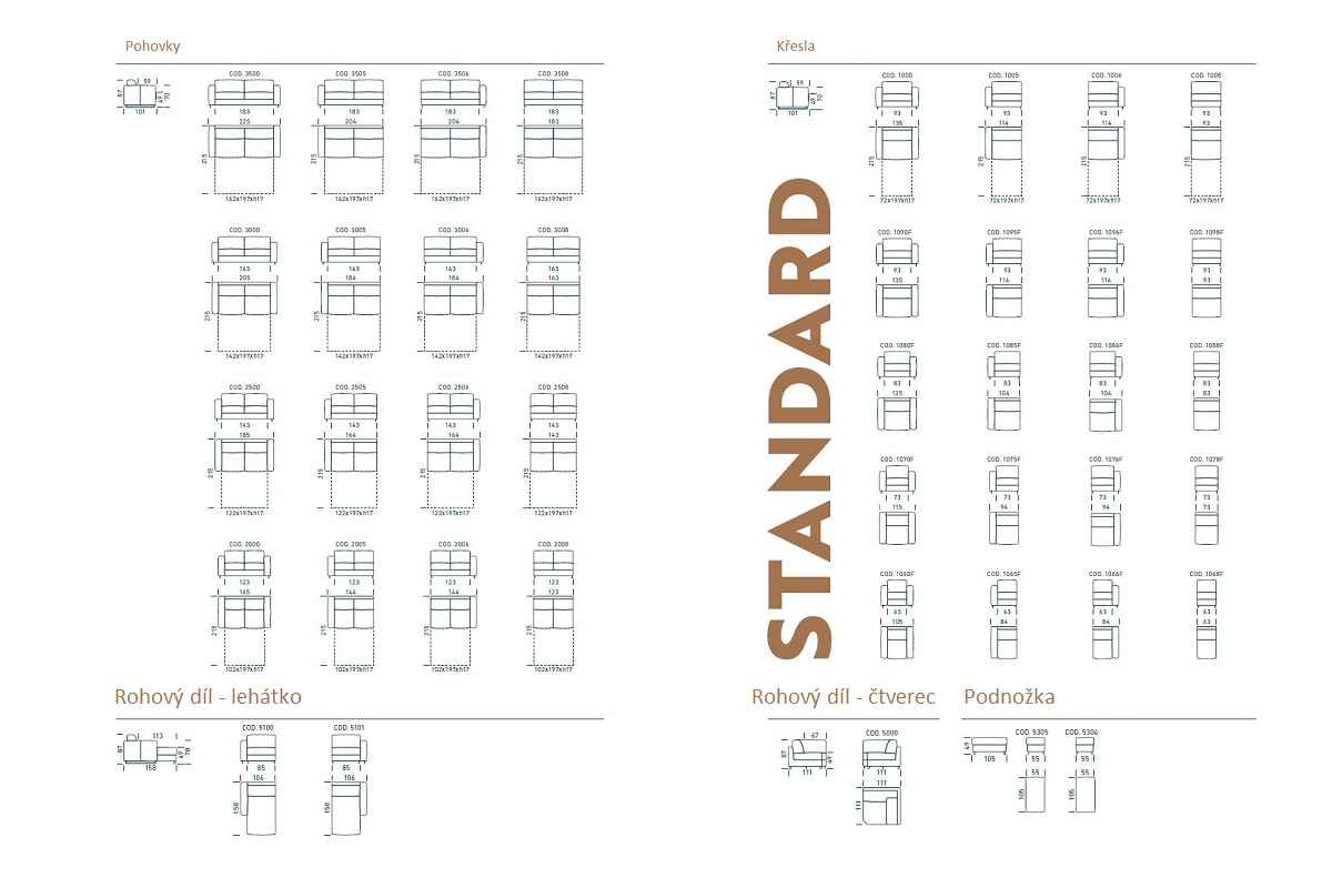 Modulární rozkládací pohovky STANDARD