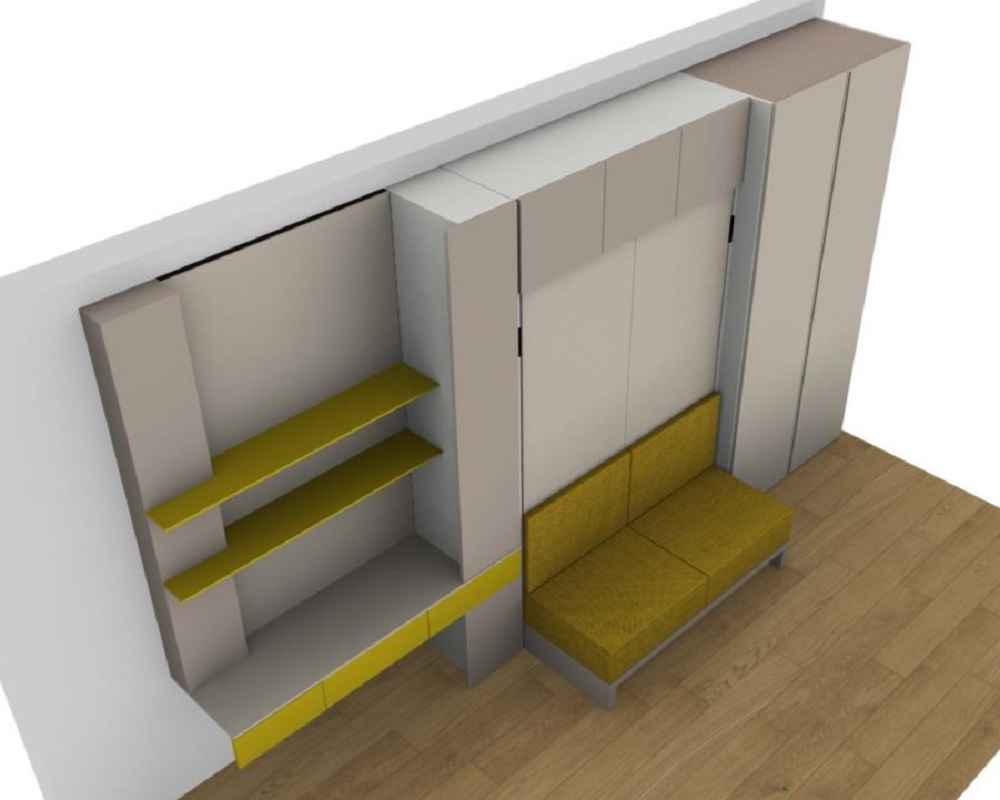 Dětské pokoje se sklápěcí postelí SHIN SOFA