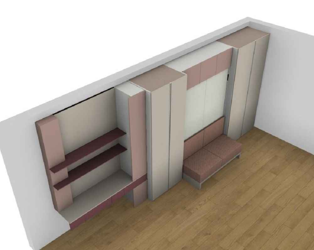 Dětské pokoje se sklápěcí postelí SHIN SOFA