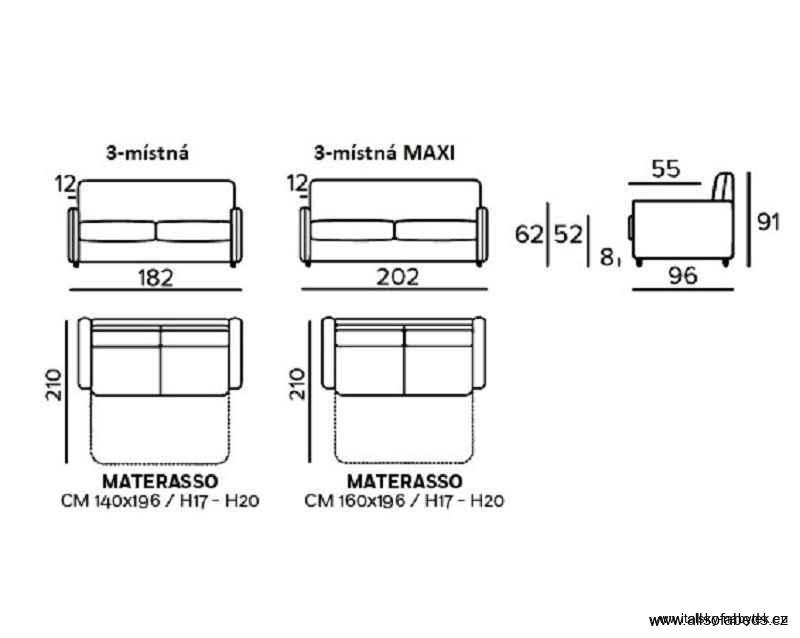 Rozkládací pohovka pro každodenní spaní GIOTTO EXPRES