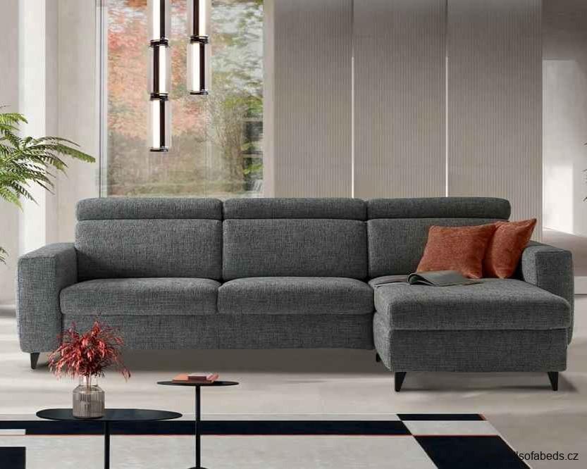 Rohová sedací souprava s výsuvnými sedáky a úložným prostorem WILLIAM PROMO