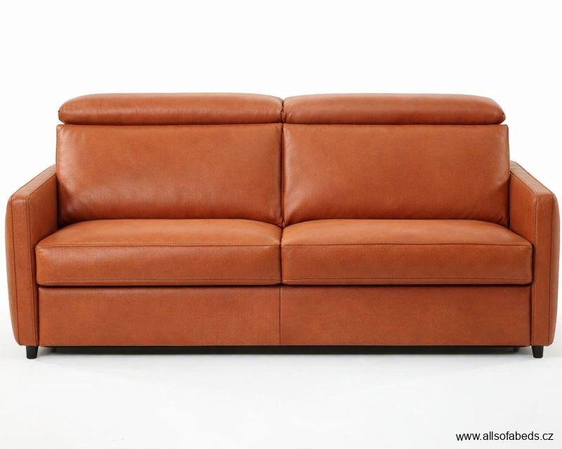 Kožená rozkládací pohovka pro každodenní spaní JOHN