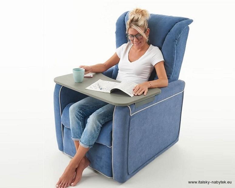 REGINA EXPRES - relaxační TV křeslo se stolkem a náhradním potahem