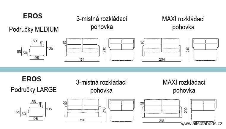 Rozkládací pohovka pro každodenní spaní EROS PROMO