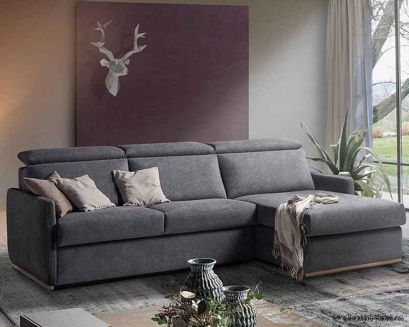 Kožená rozkládací pohovka pro každodenní spaní JOHN