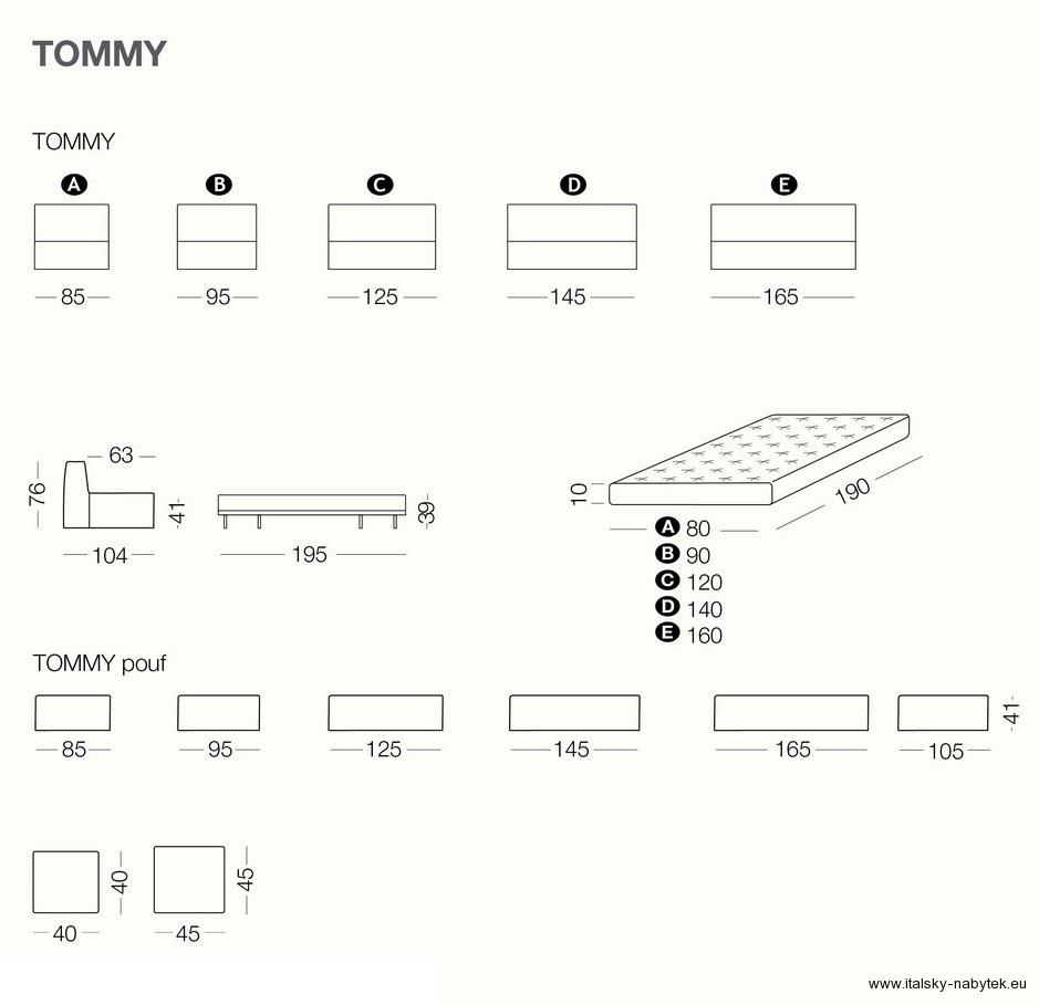 Kompaktní rozkládací pohovka TOMMY