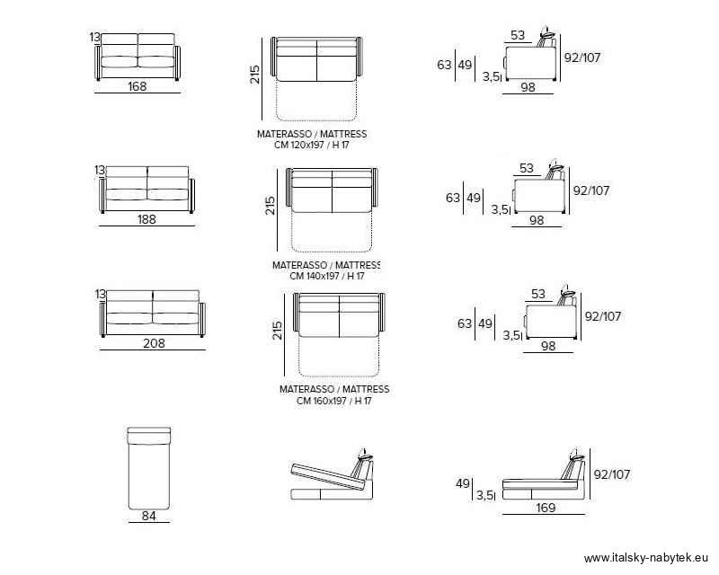 Kožená rozkládací pohovka pro každodenní spaní JOHN