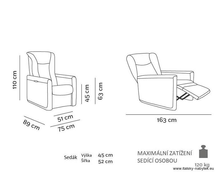 REGINA EXPRES - relaxační TV křeslo se stolkem a náhradním potahem