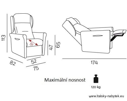 VIRGINIA PLUS EXPRES - relaxační TV křeslo se třemi motory