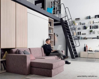 Sklápěcí postel s rohovou sedací soupravou NOBU PENISOLA