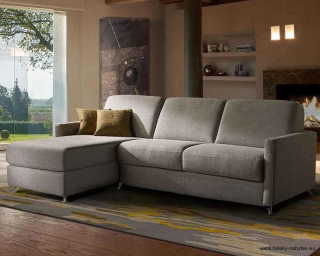 Rohová sedací souprava s rozkládací postelí pro každodenní spaní AMBROGIO