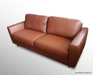 Kožená rozkládací pohovka pro každodenní spaní ECLISSE LUX