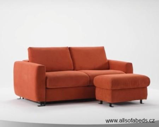 Sedací souprava - rozkládací pohovka s podnožkou s úložným prostorem PERLA POUFF SET