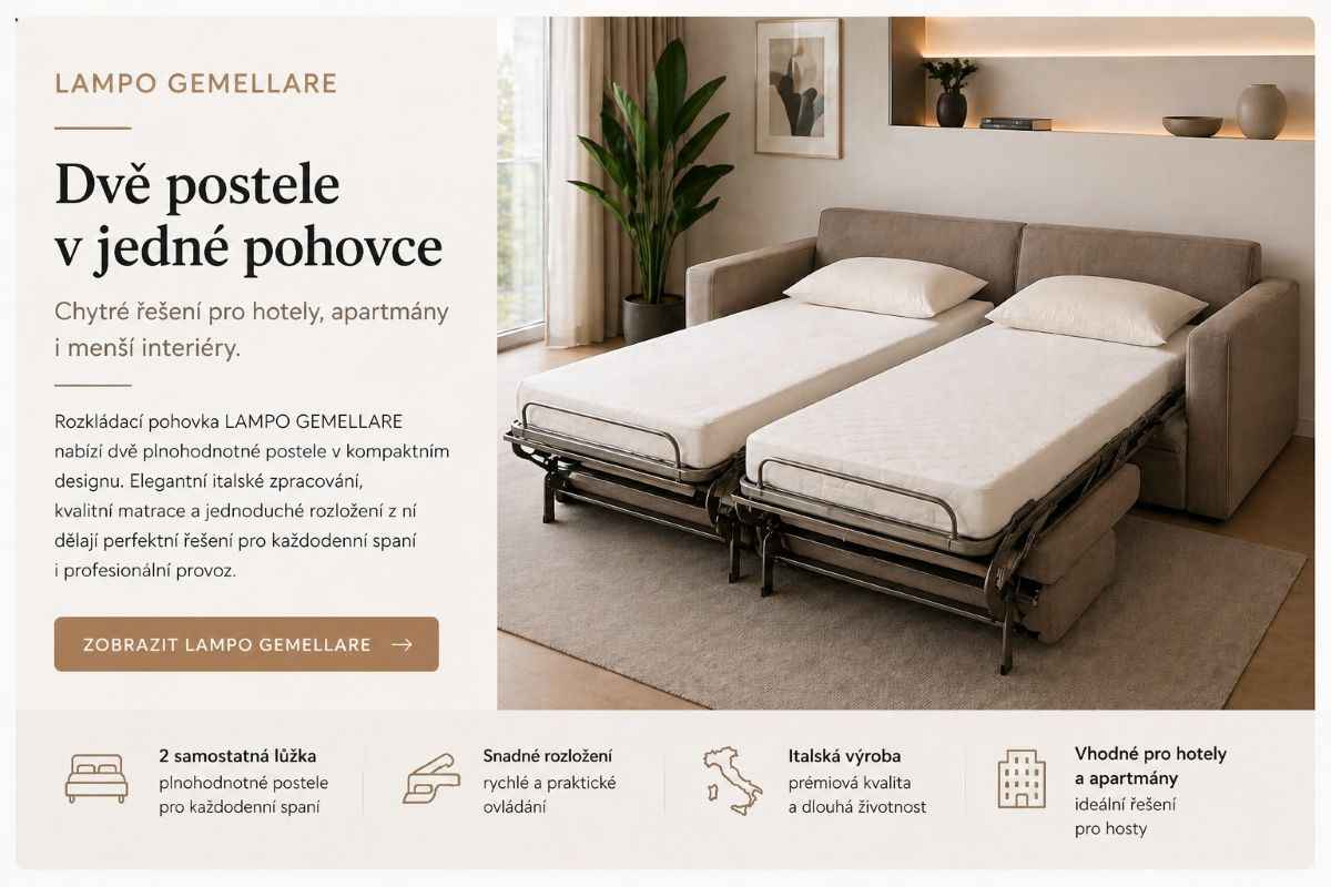 Rozkládací pohovky se dvěma samostatnýni postelemi