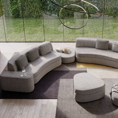 Modulární rozkládací pohovka GOODMAN - výrazný, architektonický design a organické tvary (trend 2025+)