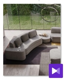 Zaoblená rozkládací pohovky GOODMAN - VIDEO