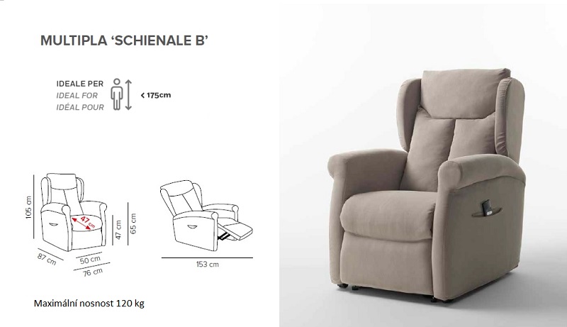 Relaxační TV křeslo MULTIPLA B