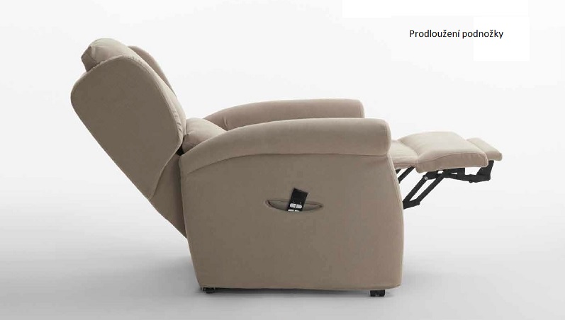 Relaxační TV křeslo MULTIPLA - prodloužení podnožky