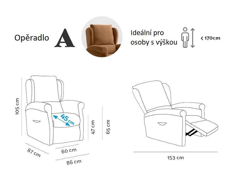 Relaxační TV křeslo MULTIPLA XL s maximální nosností 190 kg
