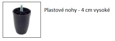RELAXO - plastové nohy - 4 cm vysoké