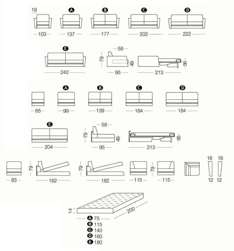 Rozkládací pohovka SHORTER