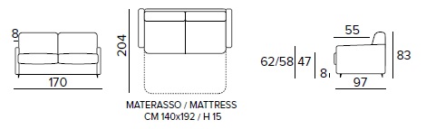 Rozkládací pohovka TEO s postelí 140x192 cm