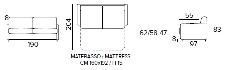Rozkládací pohovka TEO s postelí 160x192 cm