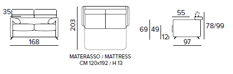 VICTOR - rozkládací pohovka - rozměry