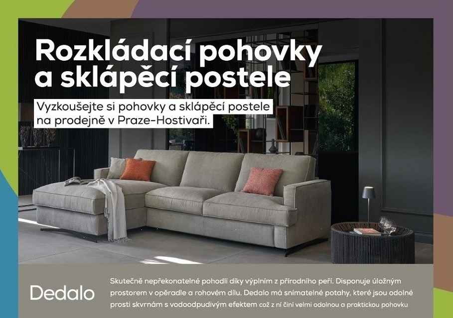 DEDALO - rohová sedací souprava s rozkládací postelí